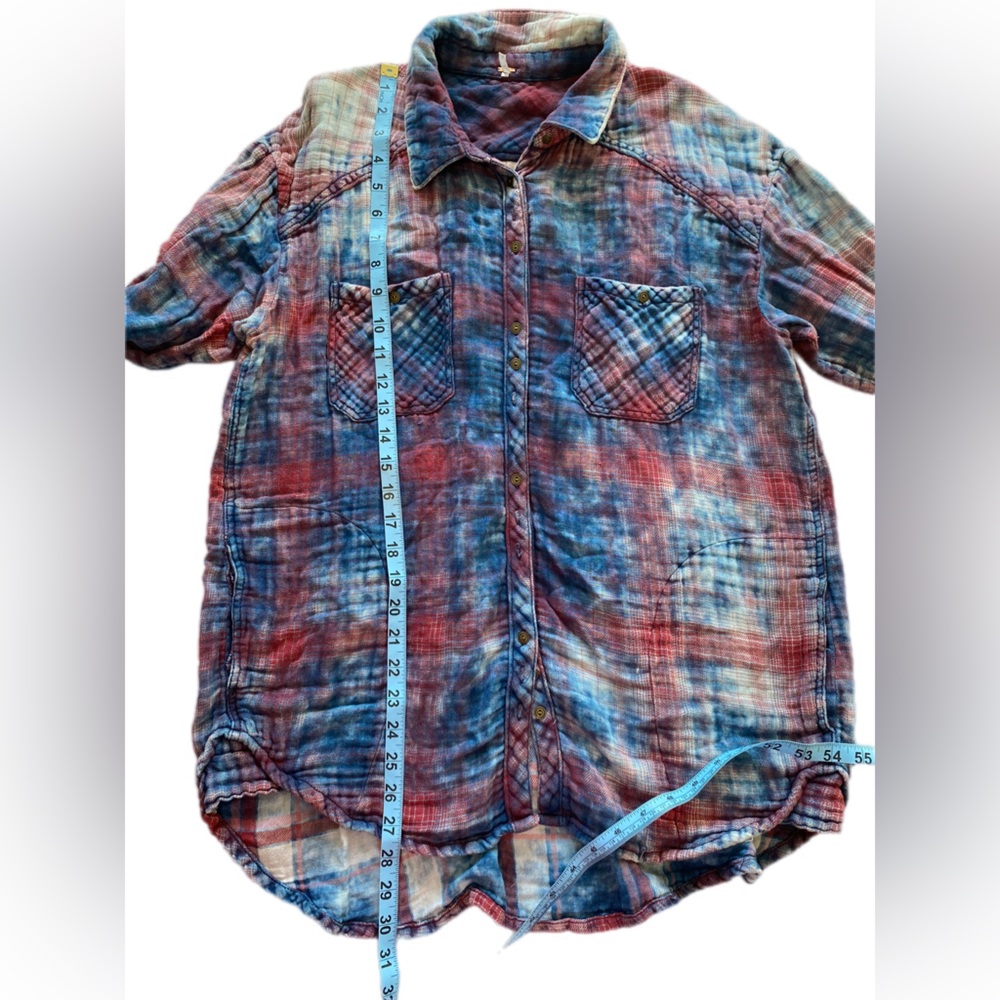 Free People Plaid Double Dip Button
Down Shacket large - Picture 9 of 16